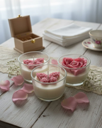 Hand-Poured Rose & Butterfly Floral Topper Soy Candle