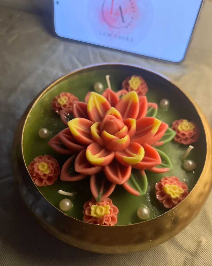 Lotus Hammered Gold Bowl