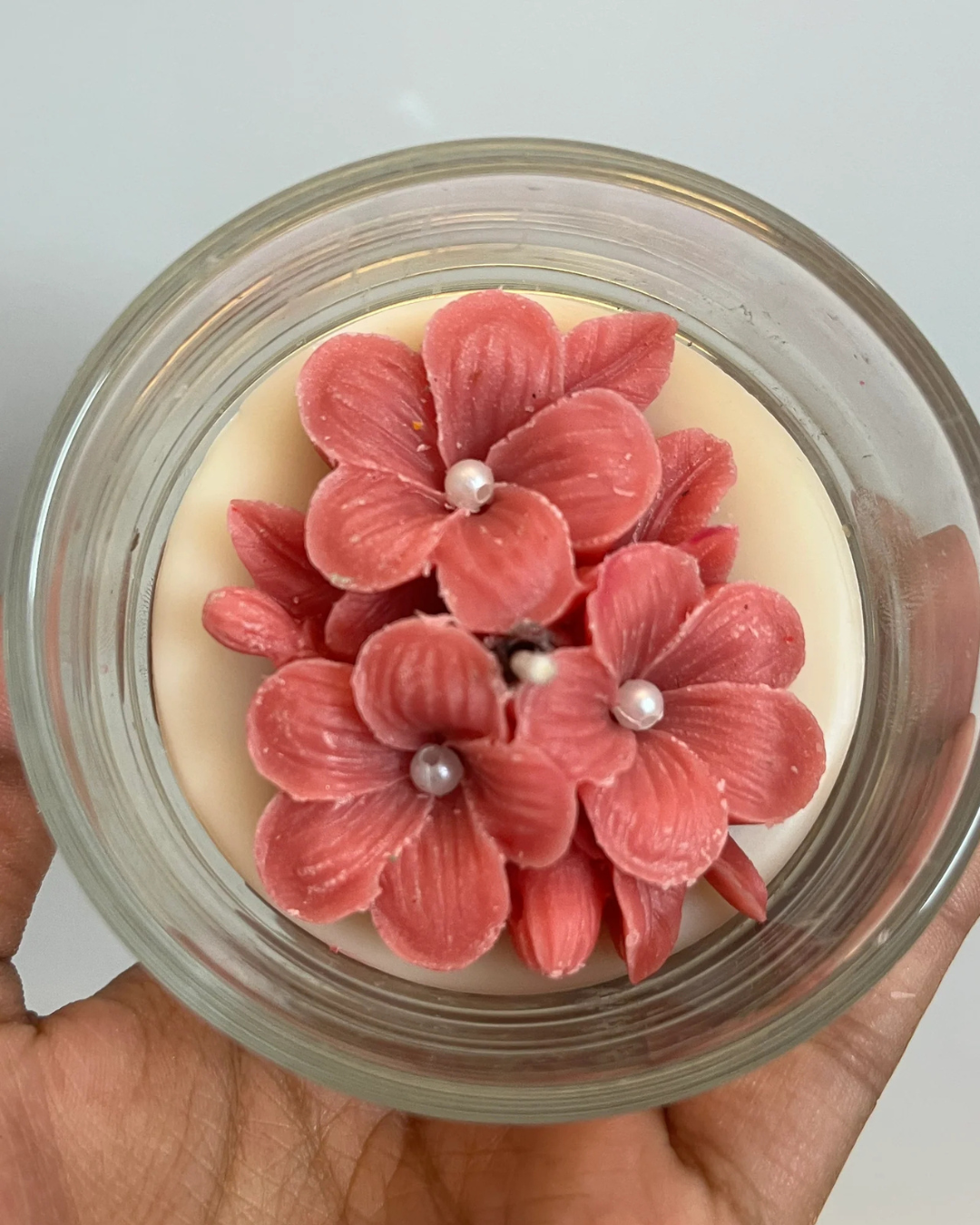Hand-Poured Floral Blossom Soy Candle | Rose & Pearl Garden Edition