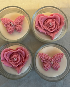 Hand-Poured Rose & Butterfly Floral Topper Soy Candle