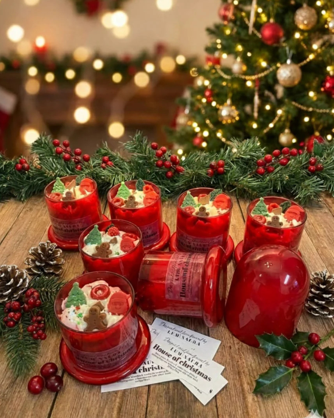 Luxurious hand-poured Christmas themed soy wax candle