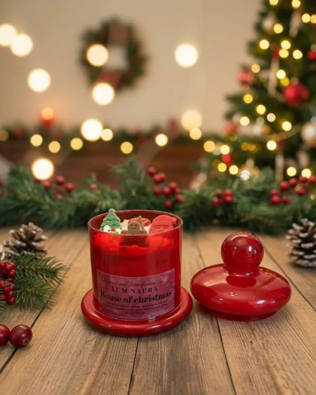 Luxurious hand-poured Christmas themed soy wax candle