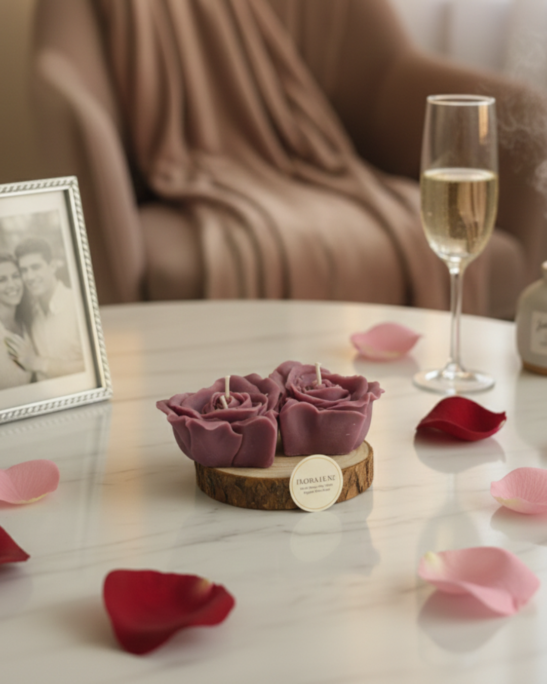 Luxury Hand-Poured Rose Soy Wax Candles