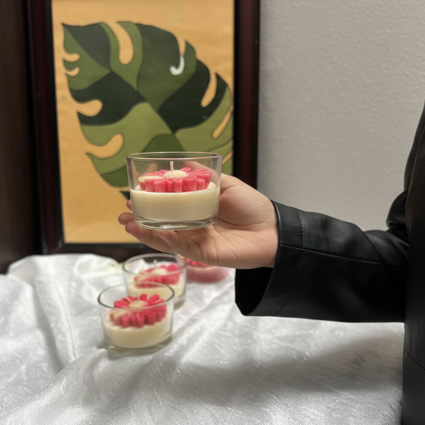 Blush Bloom Glass Candle