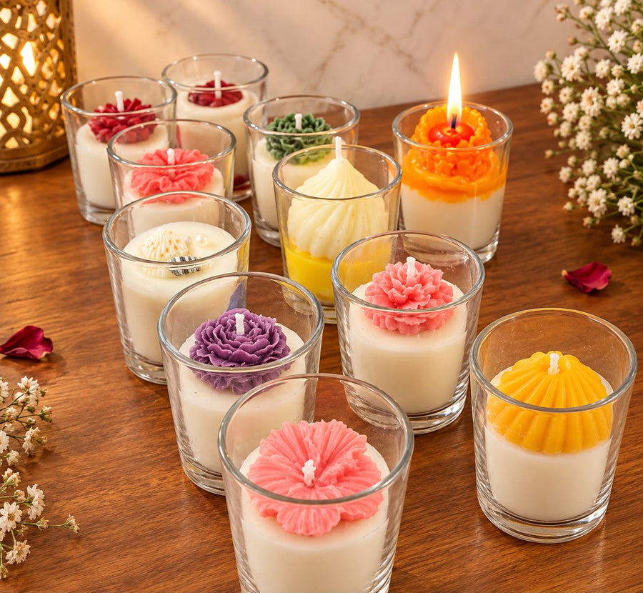 Utsav shot glass candles( Pack of happiness )