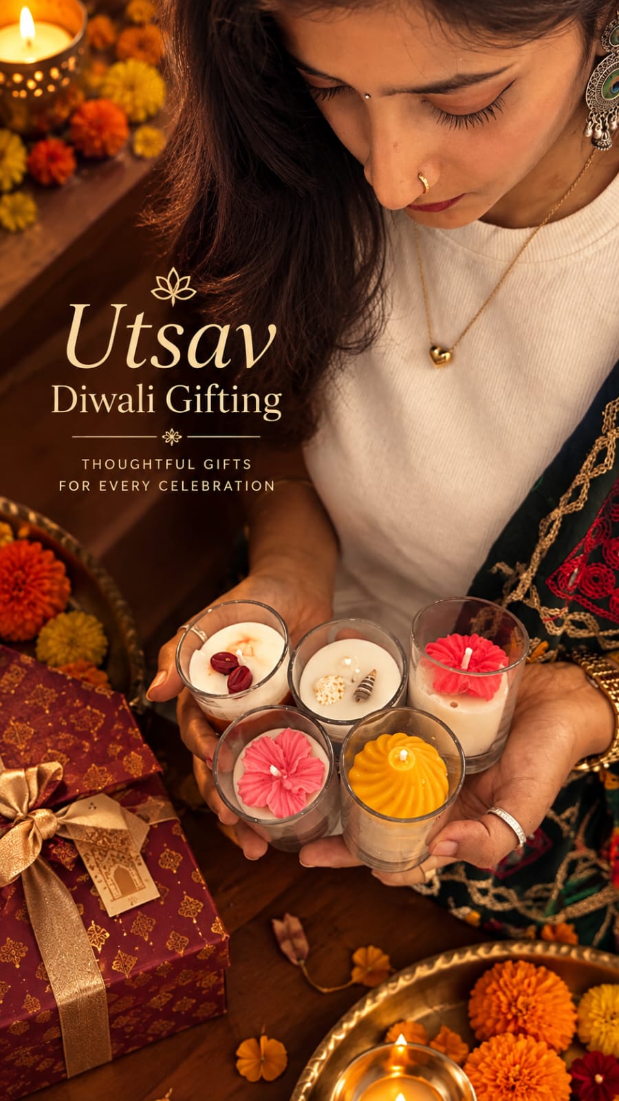Utsav shot glass candles( Pack of happiness )