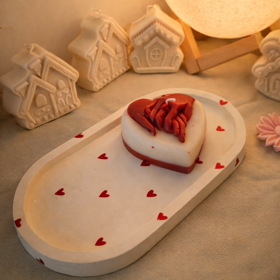 Handcrafted "Eternal Bond" Heart & Home Decorative Candle
