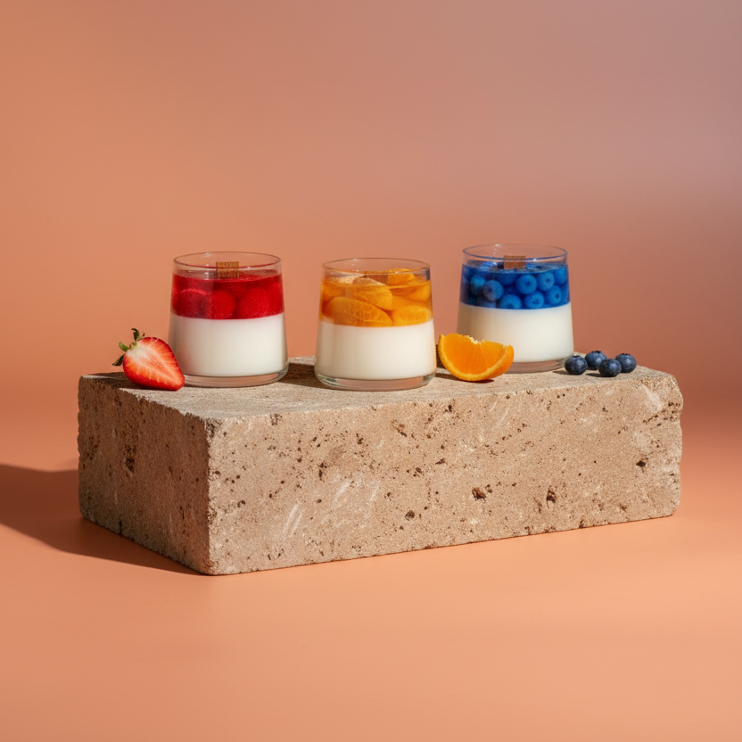 Fruit Parfait Jelly Candle ( Set of 3 )