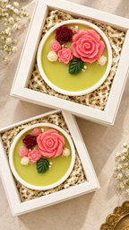Floral bloom ceramic candle